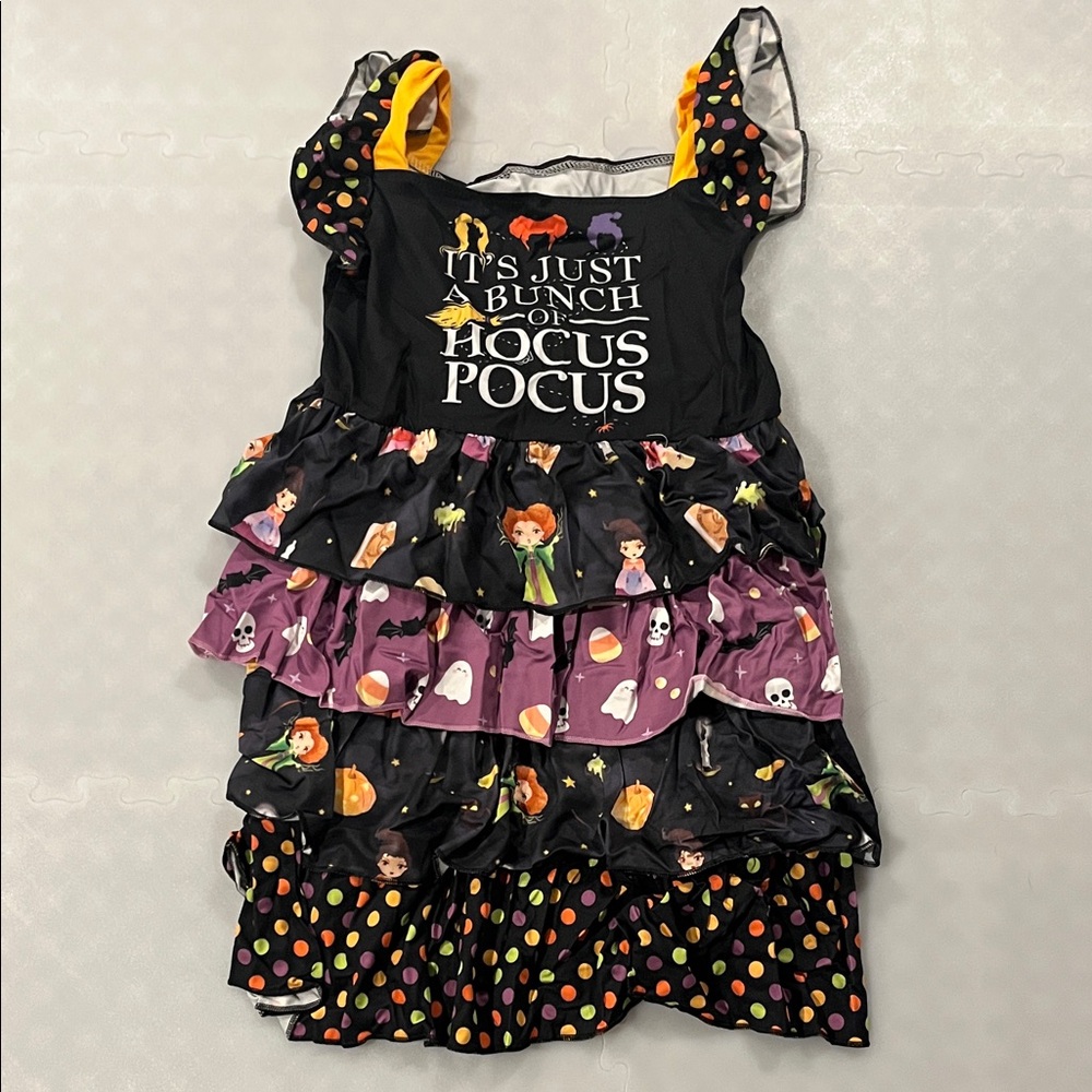 Enchanting Halloween Kids Dress - Black and Purple Hocus Pocus